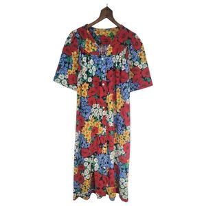 Vintage Mod 60's Floral House Dress / Robe M/L
